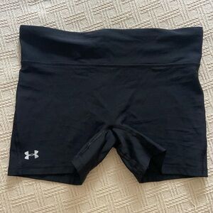 Under Armour biker shorts, 3” inseam, spandex material